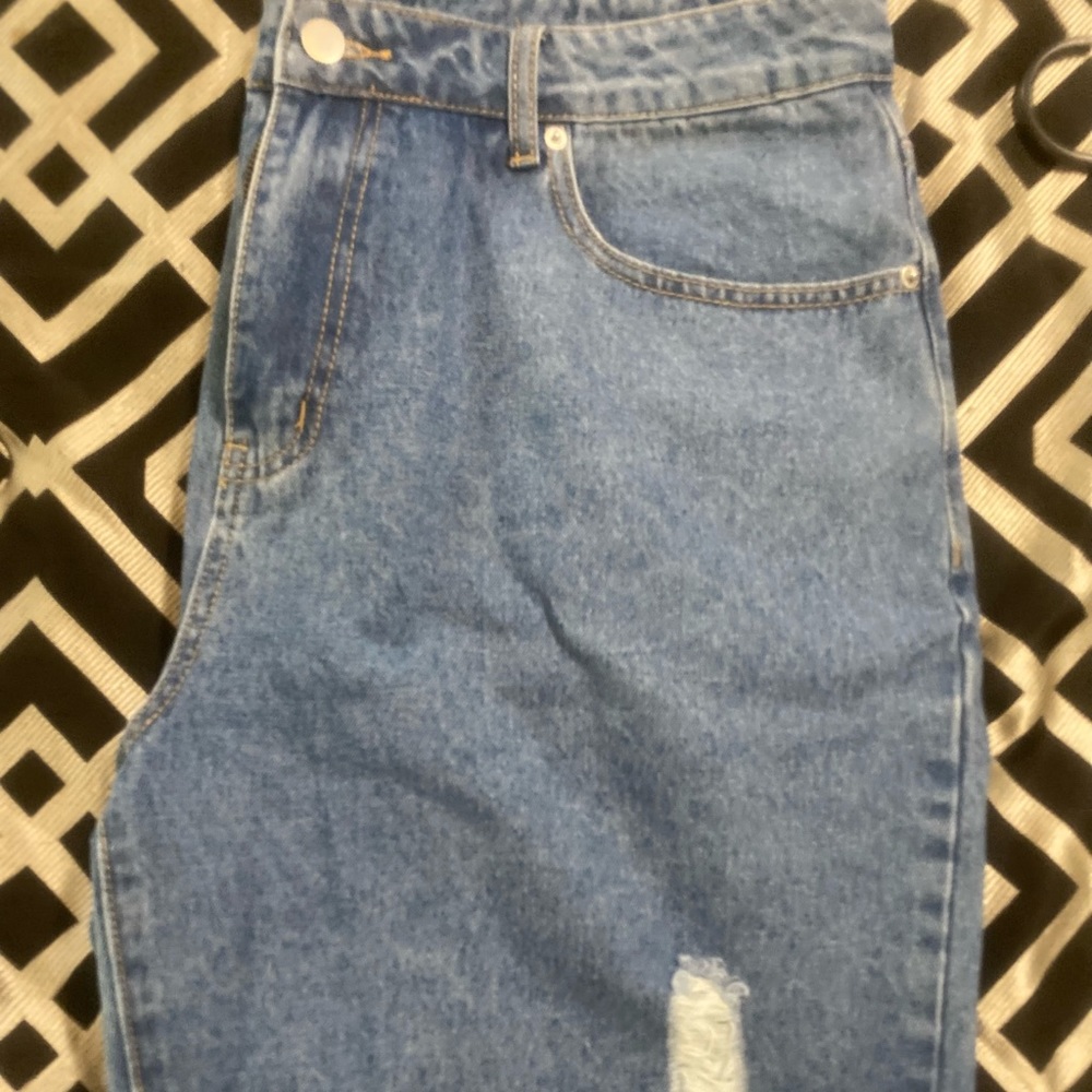 Plus High Waist Raw Hem Denim Shorts